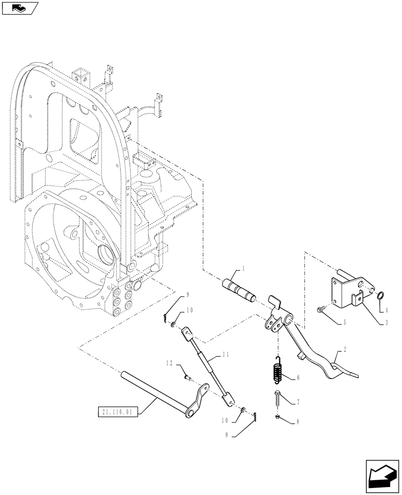 Схема запчастей Case IH FARMALL 35B - (18.100.01) - CLUTCH PEDAL - 12X12 (18) - CLUTCH