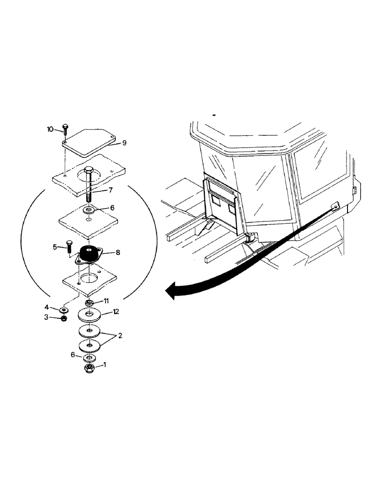 Схема запчастей Case IH KP-1400 - (01-02) - CAB MOUNTING (10) - CAB