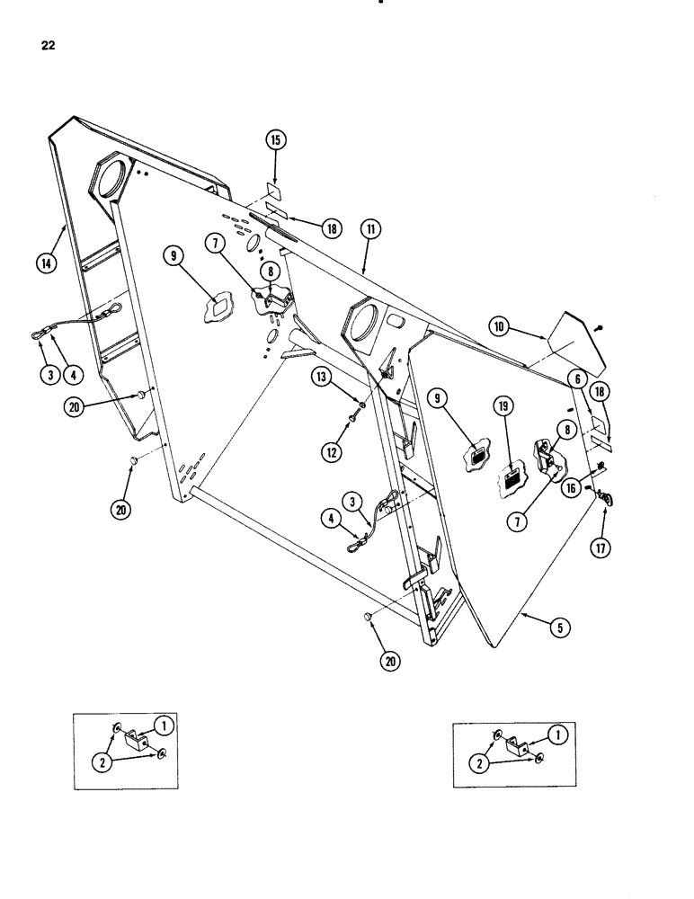 Схема запчастей Case IH 3650 - (22) - TAILGATE FRAME 