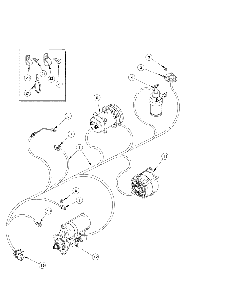 Схема запчастей Case IH MX180 - (04-01) - HARNESS ENGINE, MX180, MX200, MX220 (04) - ELECTRICAL SYSTEMS