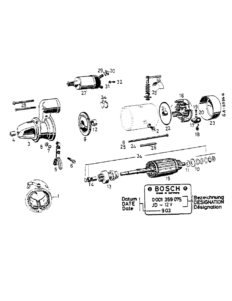 Схема запчастей Case IH D-268 - (09-29) - STARTING MOTOR 