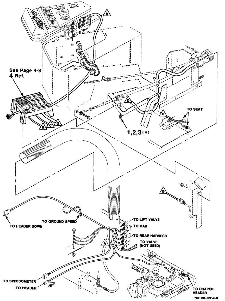 Схема запчастей Case IH 8880 - (04-016) - CONSOLE WIRING HARNESS ASSEMBLY - UPPER (8880) (55) - ELECTRICAL SYSTEMS