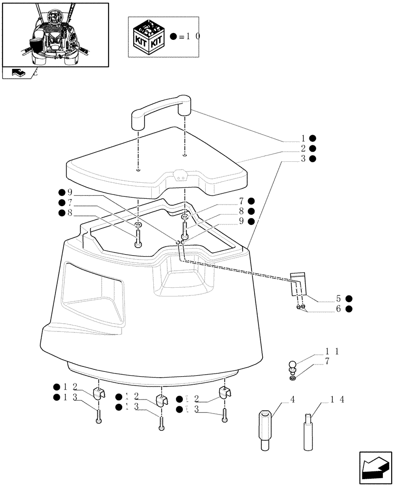 Схема запчастей Case IH PUMA 180 - (1.93.0/03) - (VAR.577) REAR CORNER STORAGE BOX (10) - OPERATORS PLATFORM/CAB