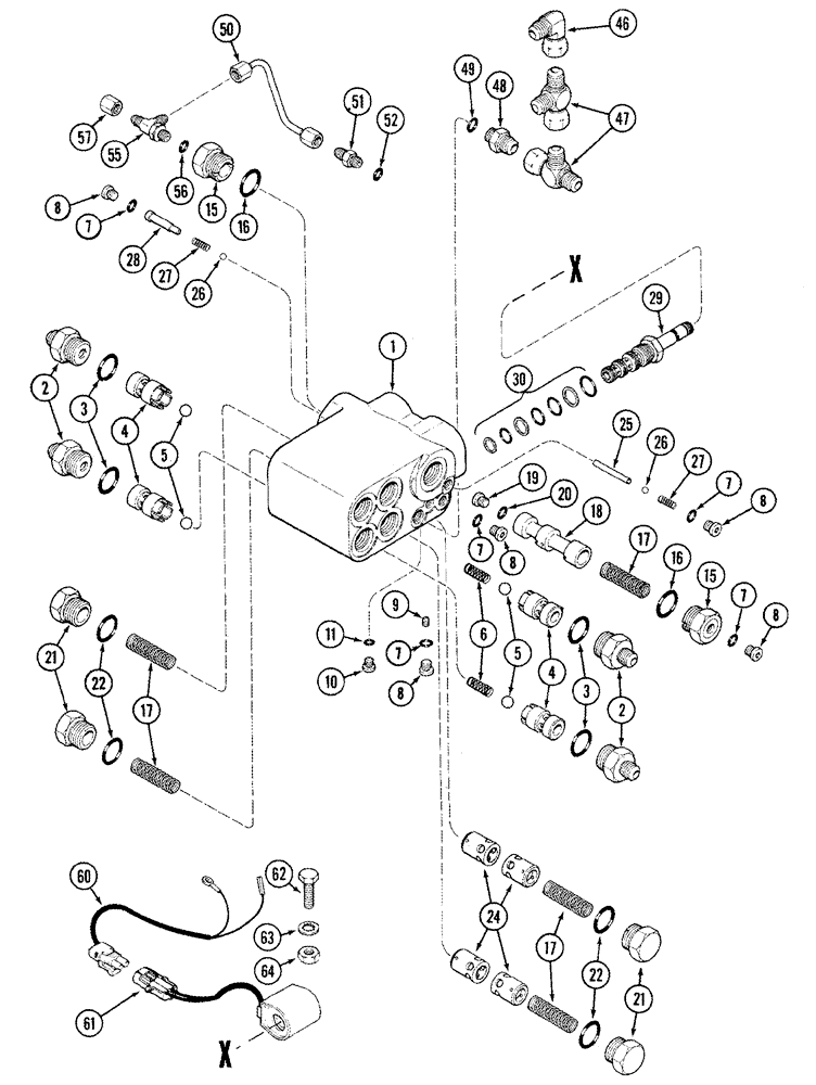 Схема запчастей Case IH CPX420 - (05-16) - SELECTOR VALVE ASSY (04) - STEERING