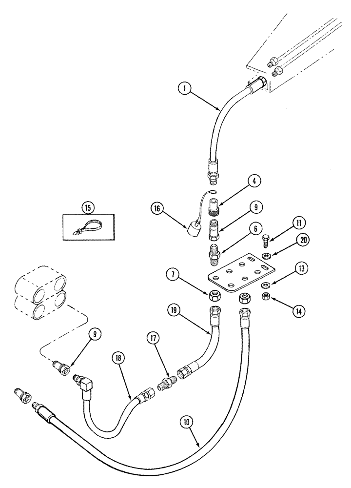 Схема запчастей Case IH L455 - (08-05) - HYDRAULICS MID MOUNT 3 Function C/CX50 - C/CX60 - Without Self Leveling (08) - HYDRAULICS