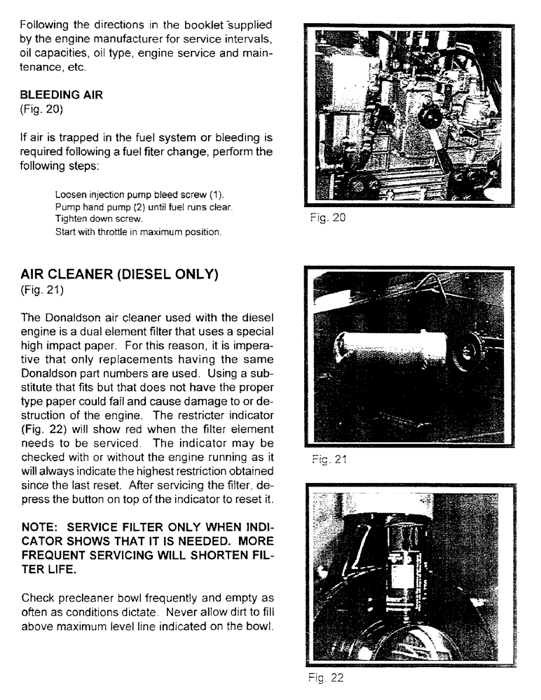 Схема запчастей Case IH 1100 - (B10) - AIR CLEANER, DIESEL ONLY 