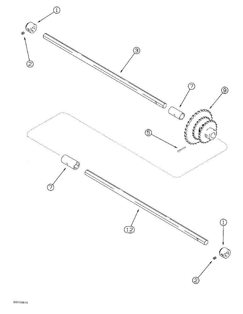 Схема запчастей Case IH 950 - (9B-10) - SECONDARY SEED DRIVE, 6 ROW WIDE (09) - CHASSIS/ATTACHMENTS