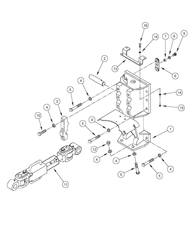 Схема запчастей Case IH STX430 - (09-03) - THREE POINT HITCH - UPPER LINK, WITHOUT POWER TAKEOFF (09) - CHASSIS