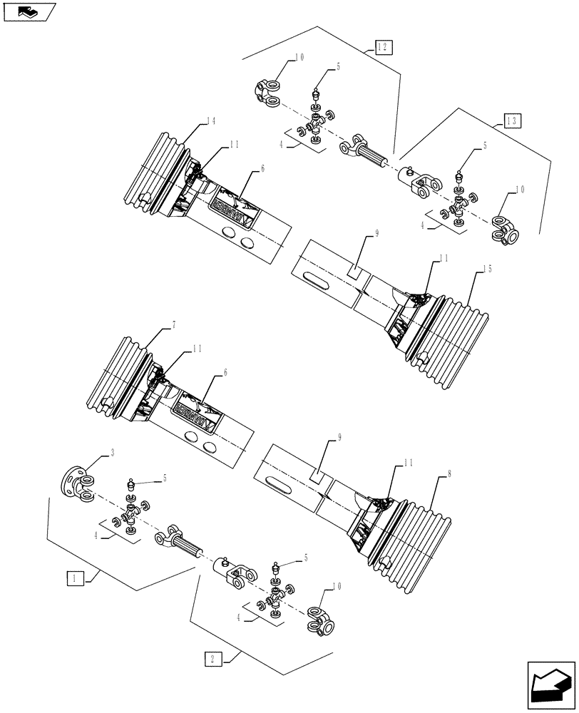 Схема запчастей Case IH RD193 - (31.260.04) - PTO COMPONENTS, GEARBOX DRIVE, 19FT (31) - IMPLEMENT POWER TAKE OFF