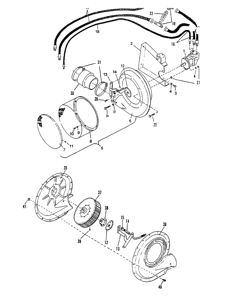 Схема запчастей Case IH 1600 - (10) - BLOWER, HYDRAULIC (1600) 