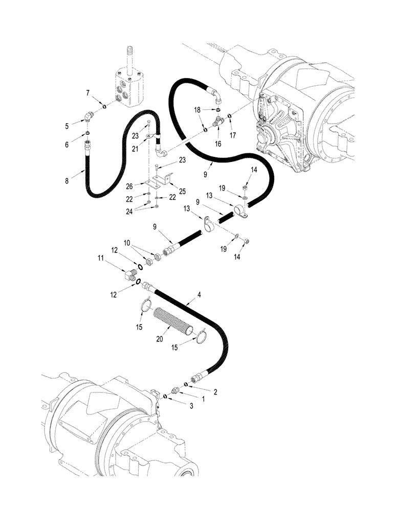 Схема запчастей Case IH STX480 - (07-03) - 450 SERIES AXLE - SERVICE BRAKE CIRCUIT (07) - BRAKES