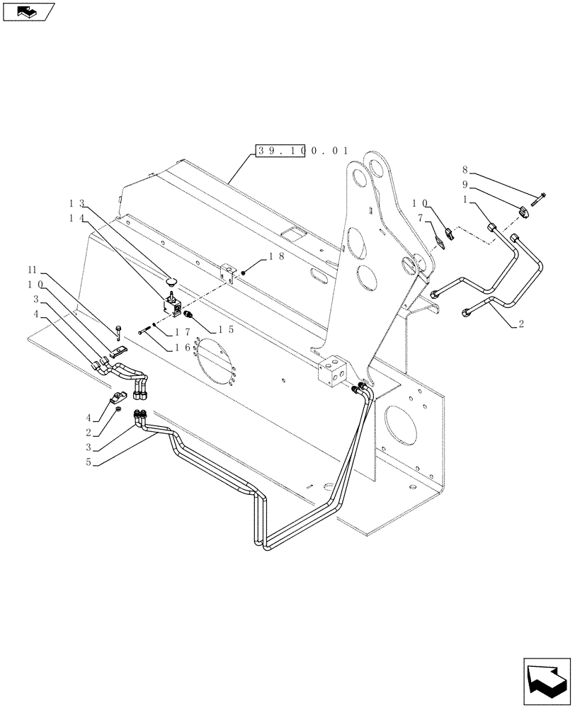 Схема запчастей Case IH SV185 - (35.701.AX[02]) - LOADER VALVE PLUMBING (SV185) (35) - HYDRAULIC SYSTEMS