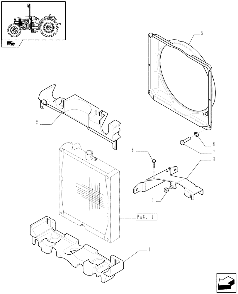 Схема запчастей Case IH FARMALL 95C - (1.17.0[02]) - RADIATOR & RELATED PARTS (02) - ENGINE EQUIPMENT