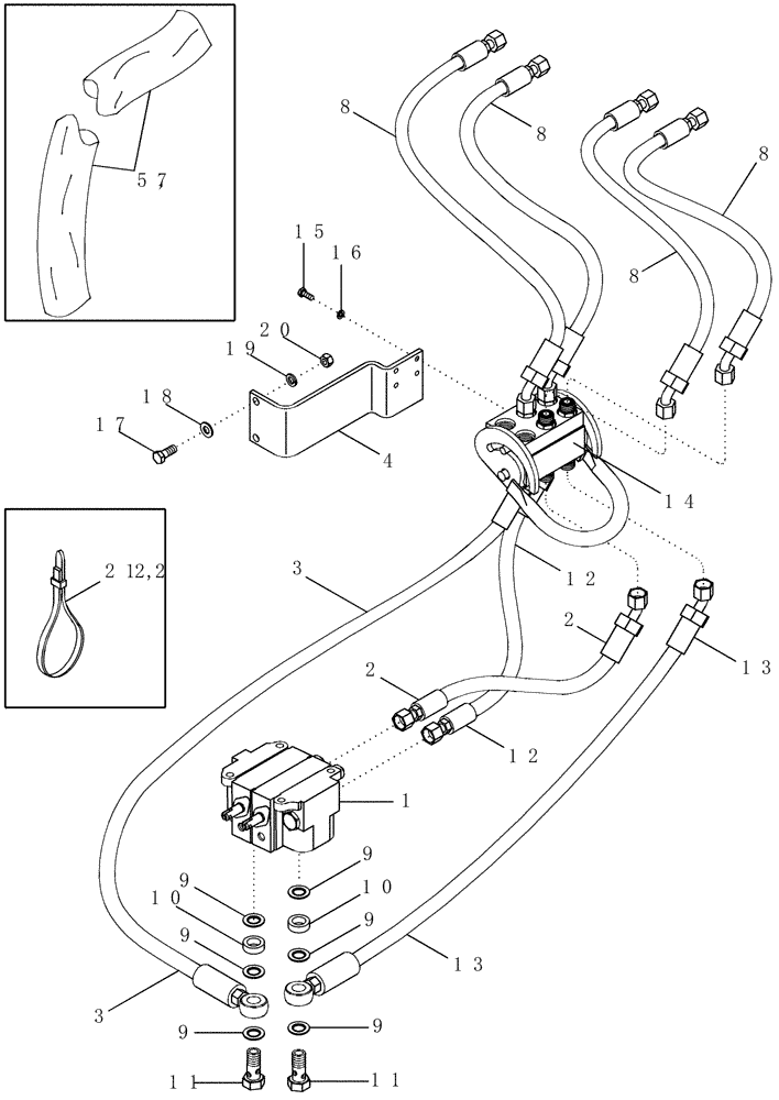 Схема запчастей Case IH LX156 - (08-05) - HYDRAULICS - 2 FUNCTION WITH ONE LEVER QUICK CONNECT, MXU100 AND MXU110 TRACTOR W/4 CYLINDER ENGINE (08) - HYDRAULICS