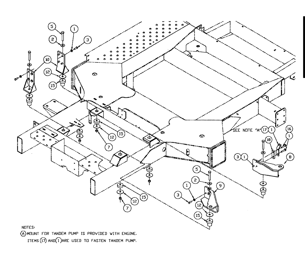 Схема запчастей Case IH SPX3200 - (03-062) - ENGINE MOUNT GROUP (10) - ENGINE