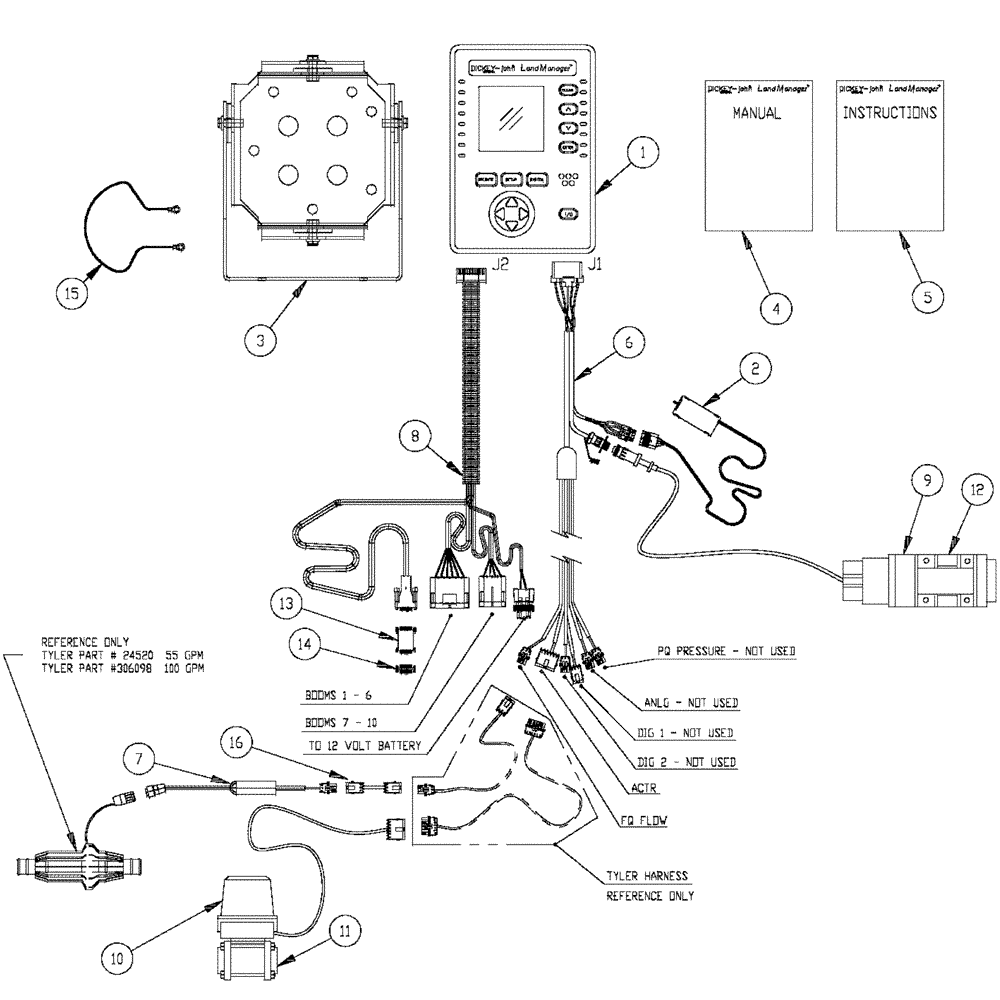 Схема запчастей Case IH SPX2130 - (12-001) - DICKEY - JOHN® CONTROLLER (06) - ELECTRICAL