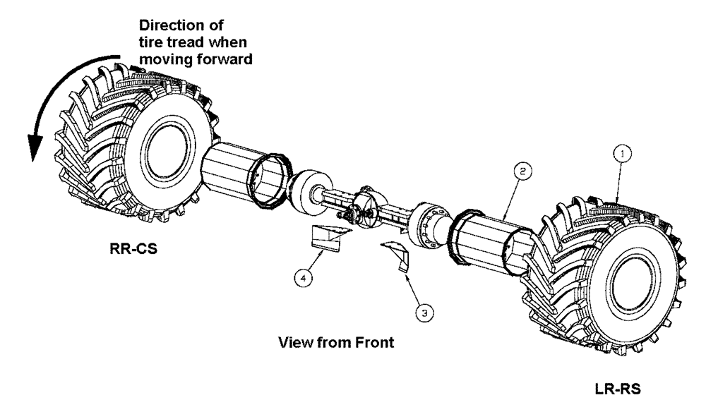 Схема запчастей Case IH FLX3330B - (05-001[04]) - REAR TIRE GROUP - 66" GOODYEAR, 16 PLY, ASSY,WHEEL/TIRE RR-CS Tires