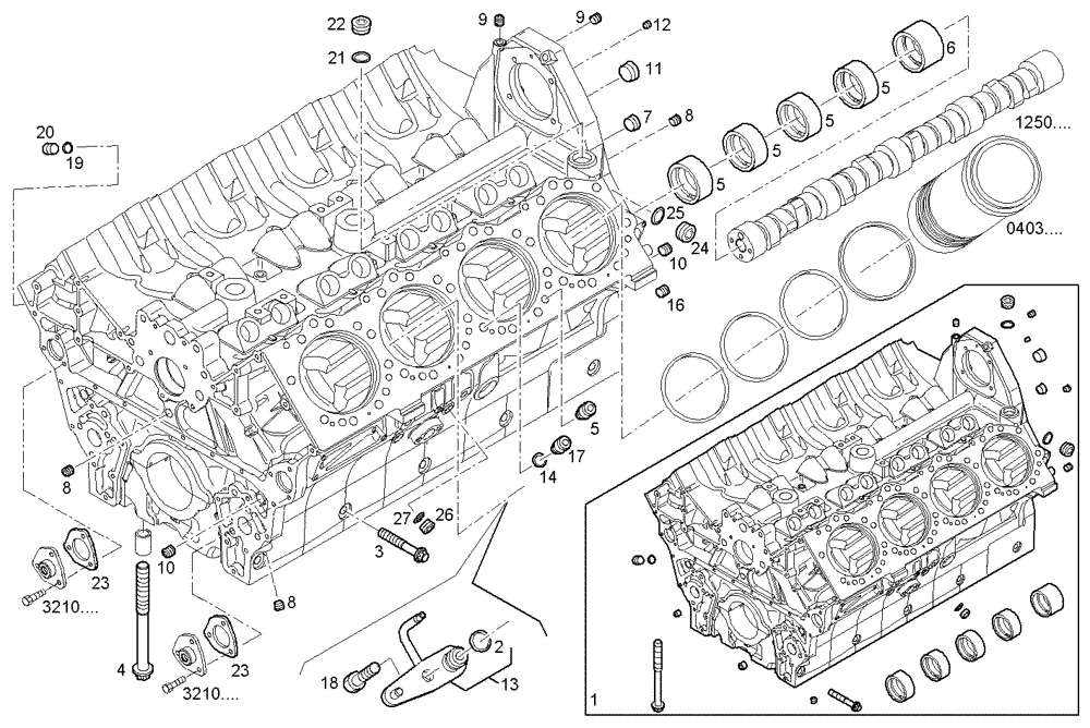 Схема запчастей Case IH FVAE2884X B200 - (0401.048) - CRANKCASE 