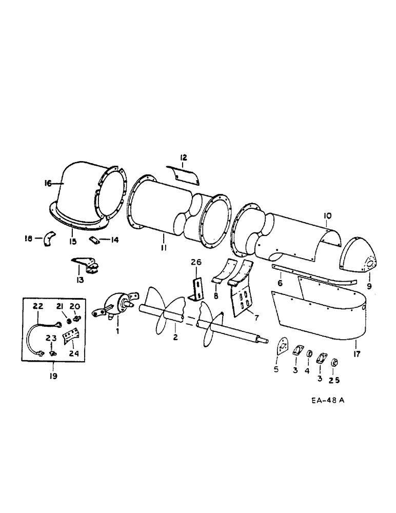 Схема запчастей Case IH 1460 - (17-155) - GRAIN TANK UNLOADER, UPPER Mounted Equipment