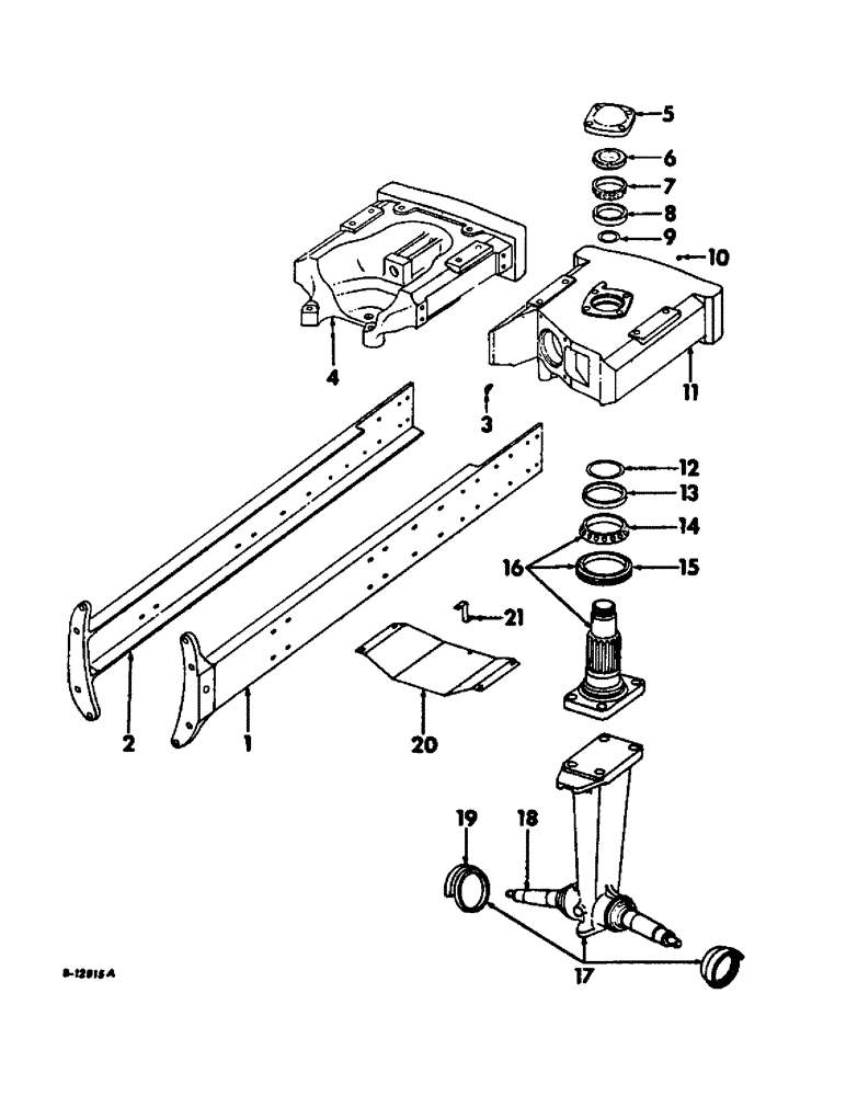 Схема запчастей Case IH 706 - (A-04) - CHASSIS, RADIATOR AND SHEET METAL, FRONT CHANNELS AND BOLSTERS Chassis, Radiator & Sheet Metal