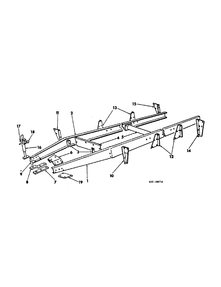 Схема запчастей Case IH 580 - (B-03) - HITCH AND SUPPORTS, TRAIL BEHIND MODELS (00) - COMPLETE MACHINE