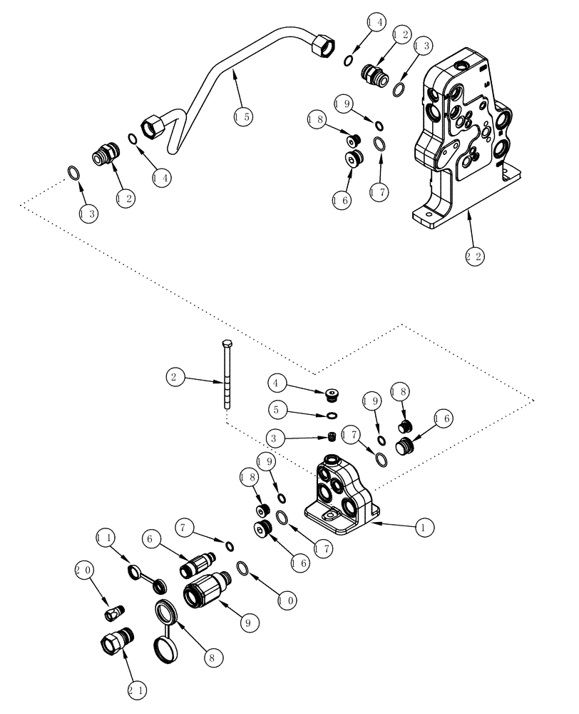 Схема запчастей Case IH MX270 - (08-14) - HYDRAULIC SYSTEM MOTOR RETURN (08) - HYDRAULICS