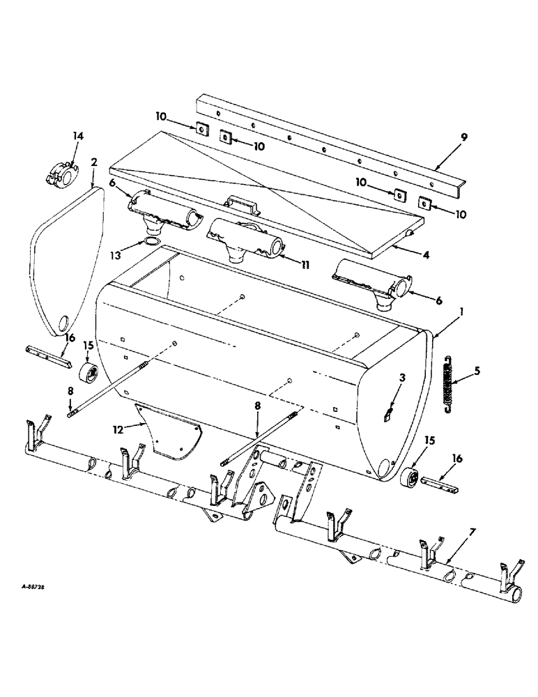 Схема запчастей Case IH DRY - (A-089) - DRY FERTILIZERS, HOPPER AND MAIN FRAME, FOR 715 LB CAPACITY HOPPERS 