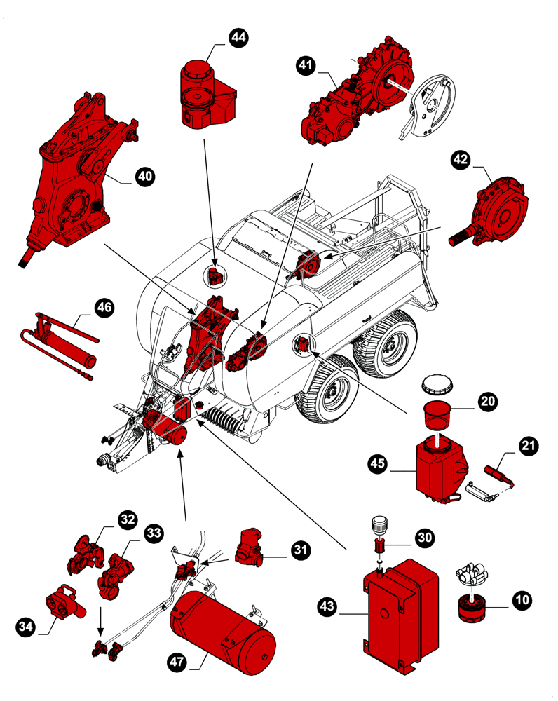 Схема запчастей Case IH LB433R - (00.00LB021[01]) - MAINTENANCE PARTS, FILTERS & CAPACITIES (00) - GENERAL