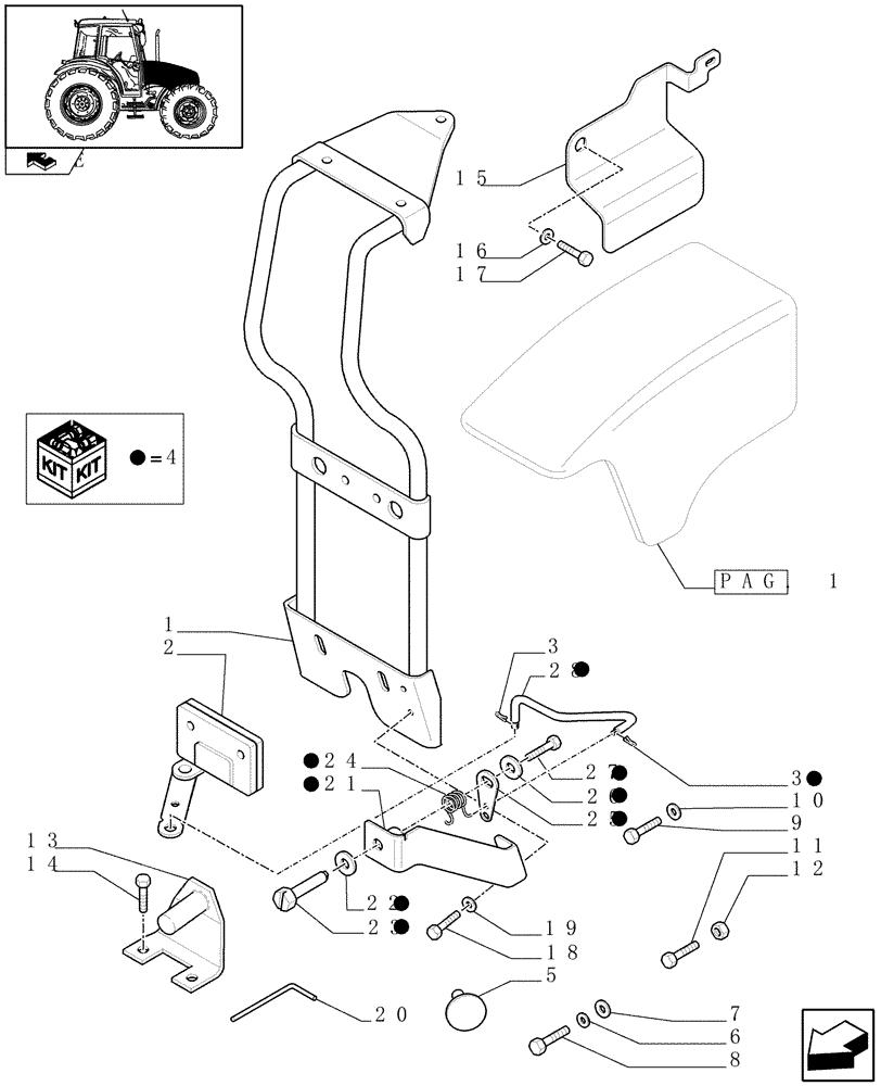 Схема запчастей Case IH FARMALL 90 - (1.83.0[02A]) - HOODS - D6520 (08) - SHEET METAL