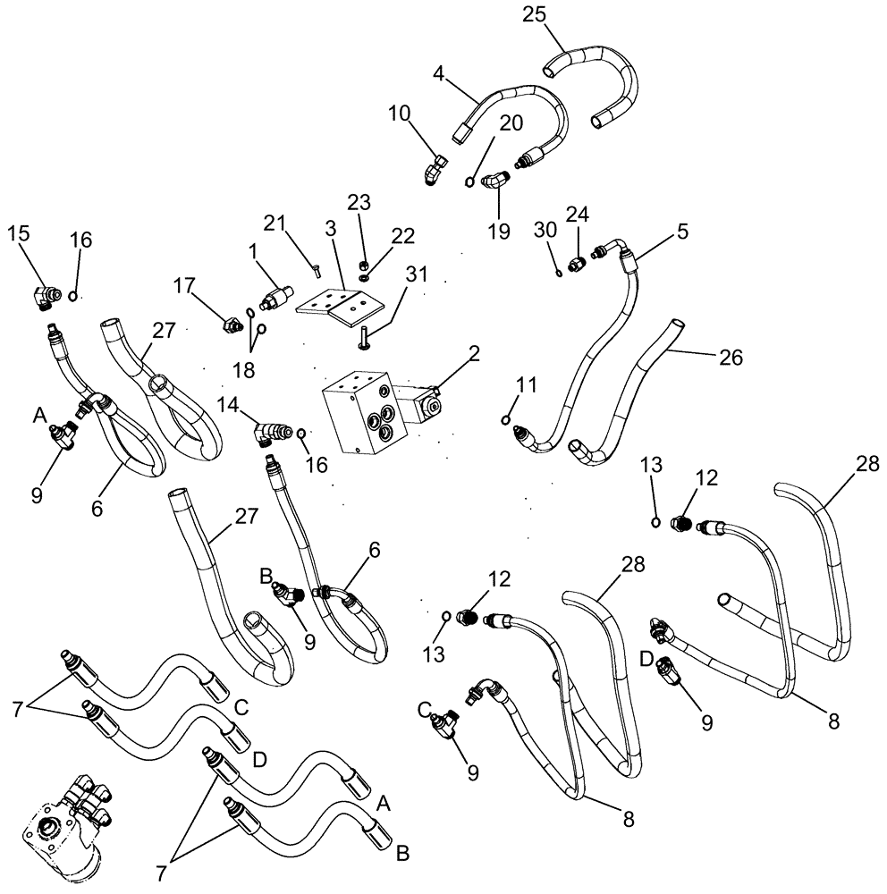 Схема запчастей Case IH MX285 - (05-12) - STEERING SYSTEM - MFD WITH ACCUGUIDE AFTER 04/25/2005 (05) - STEERING