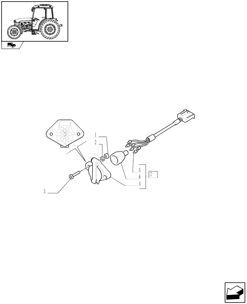 Схема запчастей Case IH FARMALL 65C - (1.92.75/01) - SMV EMBLEM WITH SUPPORT & 7-PIN TRAILER CONNECTOR - NA - ADDITIONAL POWER POINTS (VAR.332960) (10) - OPERATORS PLATFORM/CAB