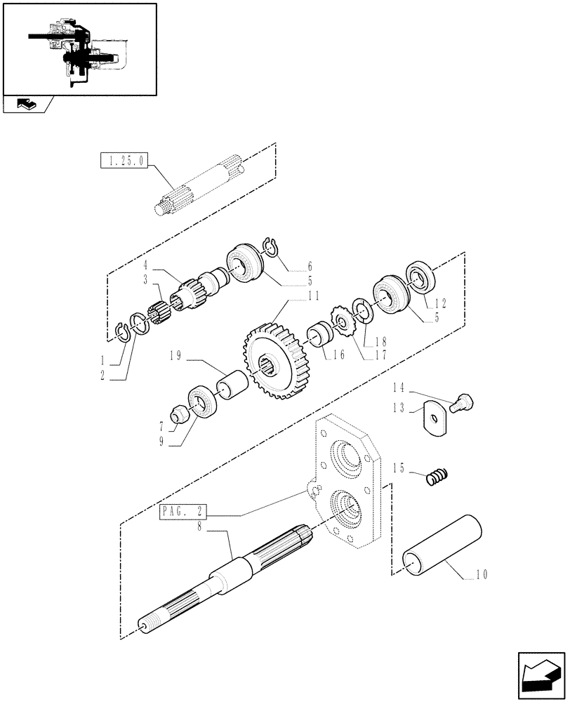 Схема запчастей Case IH FARMALL 65C - (1.80.1[01]) - POWER TAKE-OFF (540 RPM) (07) - HYDRAULIC SYSTEM