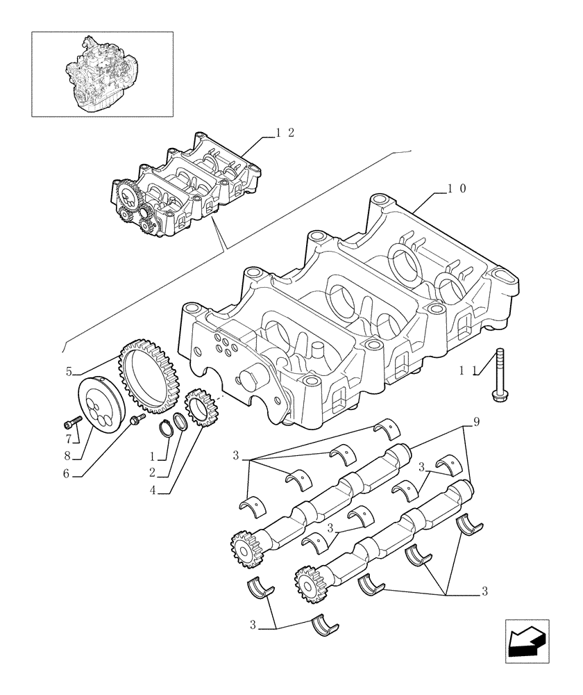 Схема запчастей Case IH F4GE9484A J602 - (0.10.5[01]) - DYNAMIC BALANCER, GEARS & SHAFTS (504216912) 