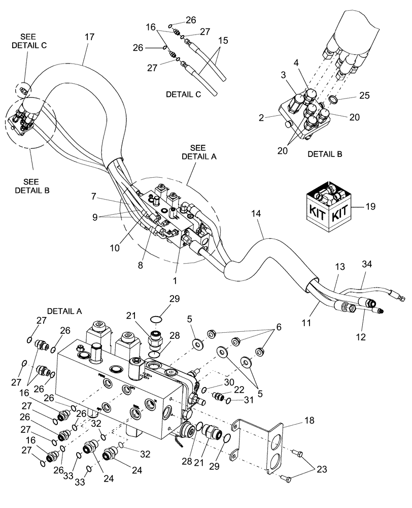 Схема запчастей Case IH AFX8010 - (A.10.A.18[1]) - HYDRAULICS - FEEDER STACK VALVE A - Distribution Systems