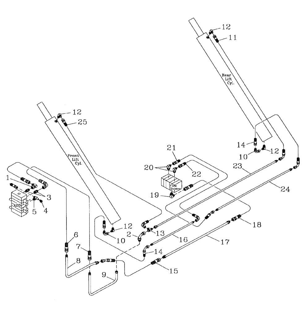 Схема запчастей Case IH AUSTOFT - (B05-11) - HYDRAULIC CIRCUIT (SINGLE BIN LIFT) Hydraulic Components & Circuits