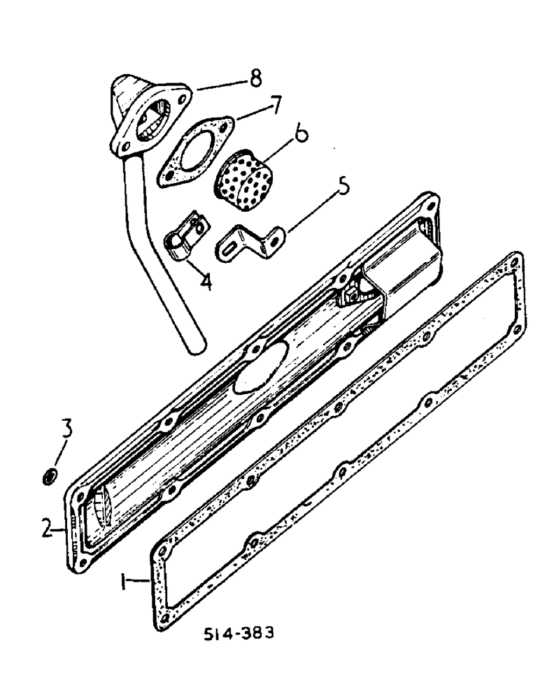 Схема запчастей Case IH 884 - (12-24) - CRANKCASE SIDE COVER, TRACTORS WITH SIDE COVER BREATHER Power