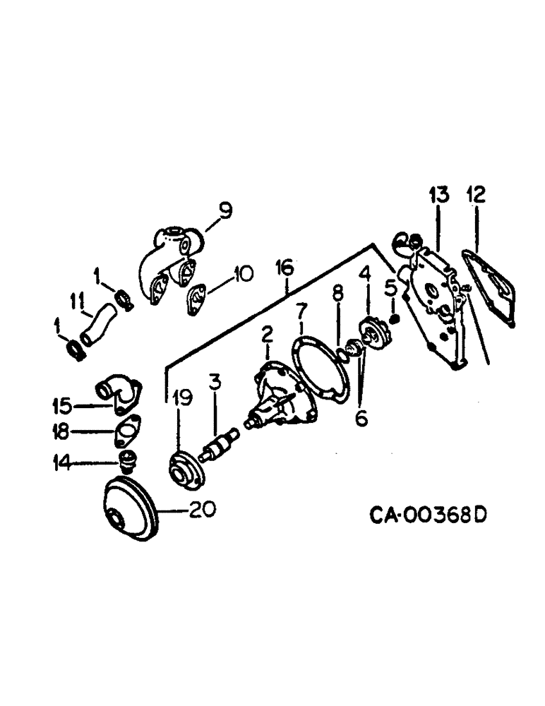 Схема запчастей Case IH D-179 - (A-06) - THERMOSTAT AND WATER PUMP 