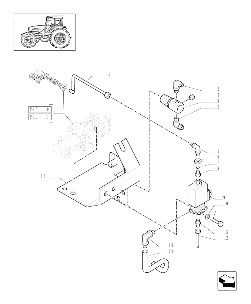 Схема запчастей Case IH MXM130 - (1.68.6/03[09]) - (VAR.385/2) TRAILER AIR BRAKE ITALY - BRACKET AND RELEVANT PARTS - C5339 (05) - REAR AXLE