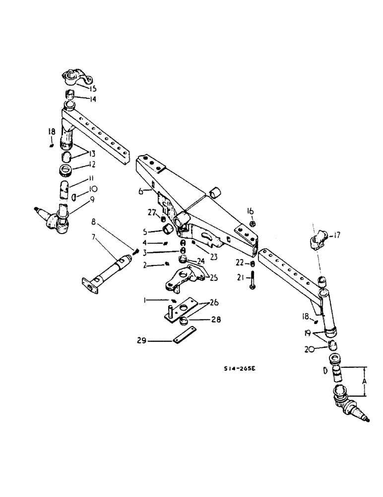 Схема запчастей Case IH 784 - (14-03) - SUSPENSION, FRONT AXLE, STRAIGHT, HEAVY DUTY, HIGH SPINDLE, LOW-LOW SPINDLE, 52 TO 80 INCH TREAD Suspension