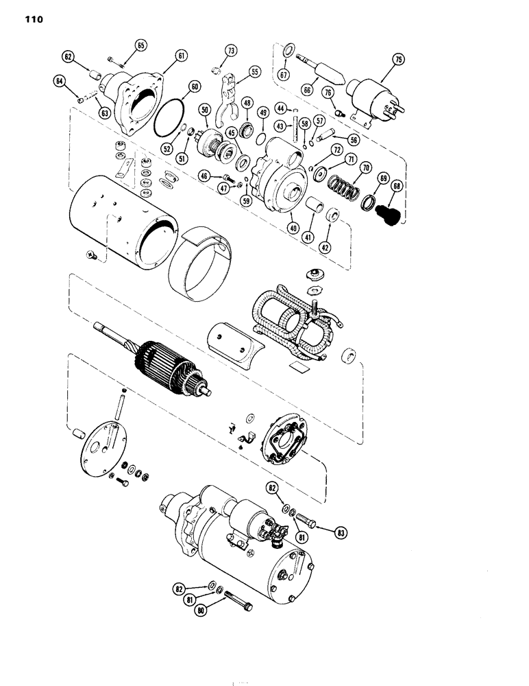 Схема запчастей Case IH 504DT - (110) - STARTING MOTOR, 12 VOLT, B (55) - ELECTRICAL SYSTEMS