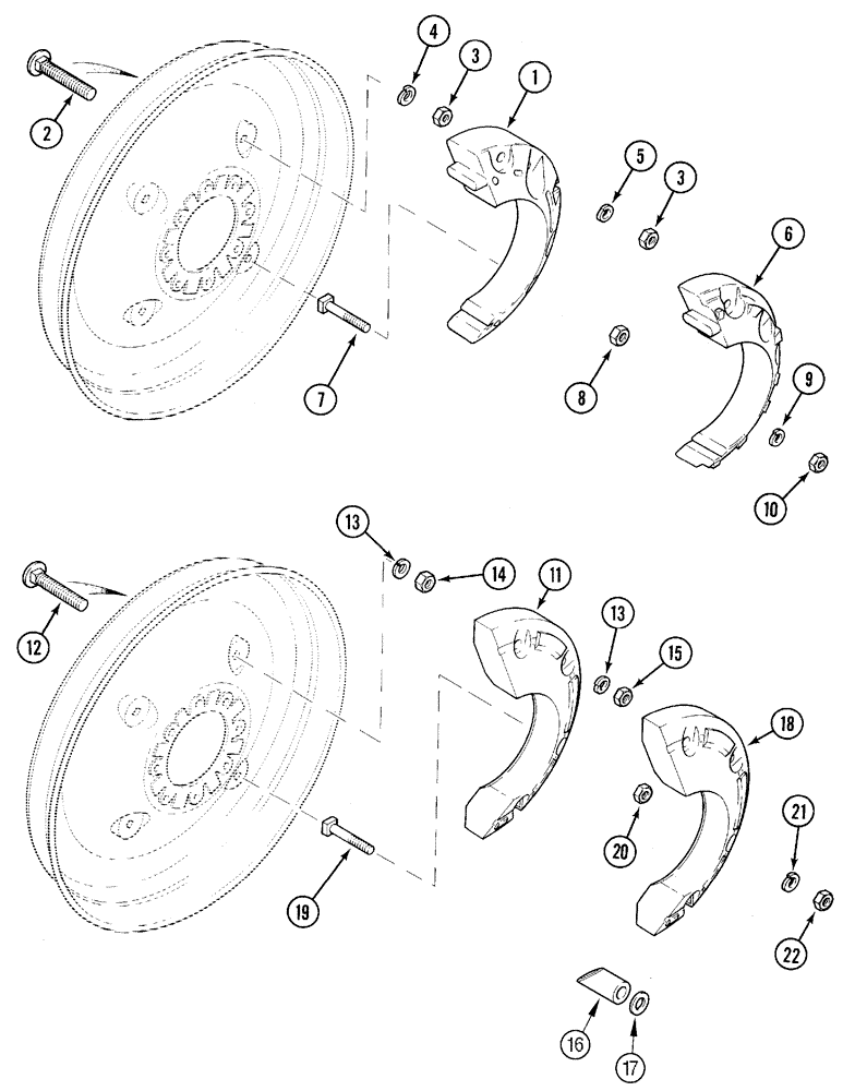 Схема запчастей Case IH C60 - (06-48) - REAR WHEEL WEIGHT, N.A. ONLY (06) - POWER TRAIN