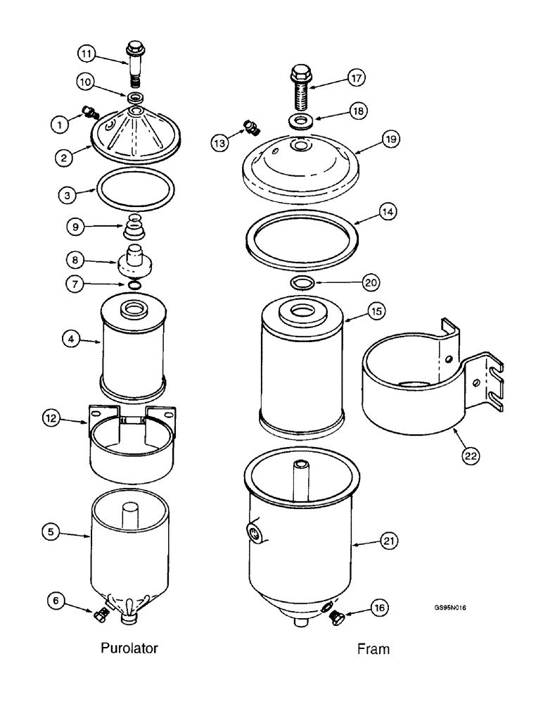 Схема запчастей Case IH D-361 - (8-54) - FUEL FILTER, CARTRIDGE TYPE, PUROLATOR FILTERS, FRAM FILTERS 