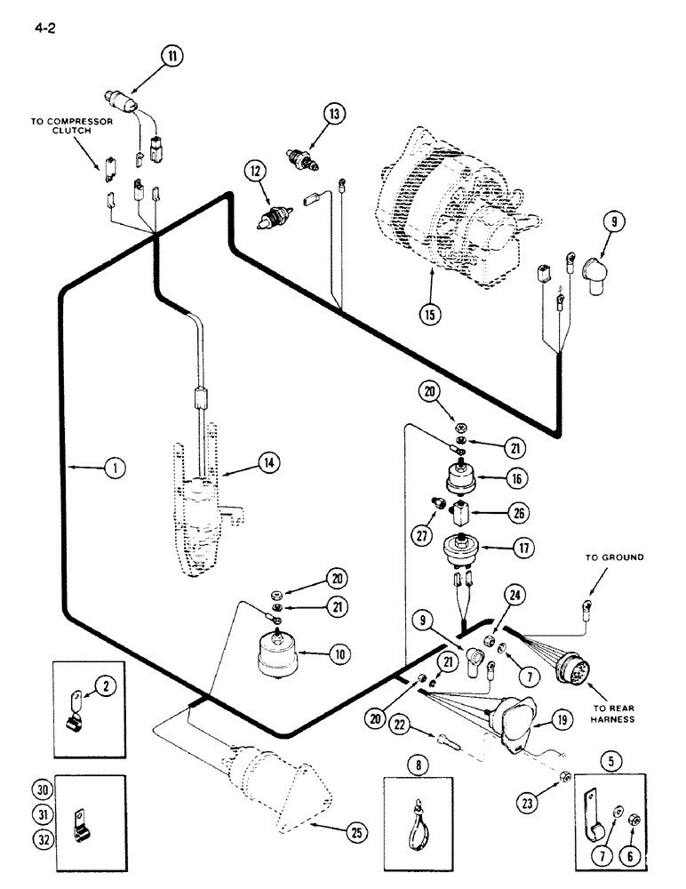 Схема запчастей Case IH 1620 - (4-002) - ENGINE HARNESS (06) - ELECTRICAL