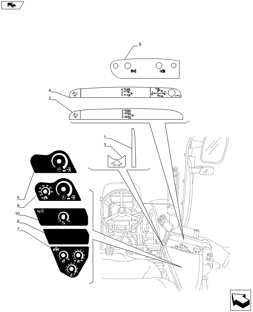 Схема запчастей Case IH PUMA 200 - (90.108.03) - ARMREST CONTROL UNIT - DECALS (90) - PLATFORM, CAB, BODYWORK AND DECALS