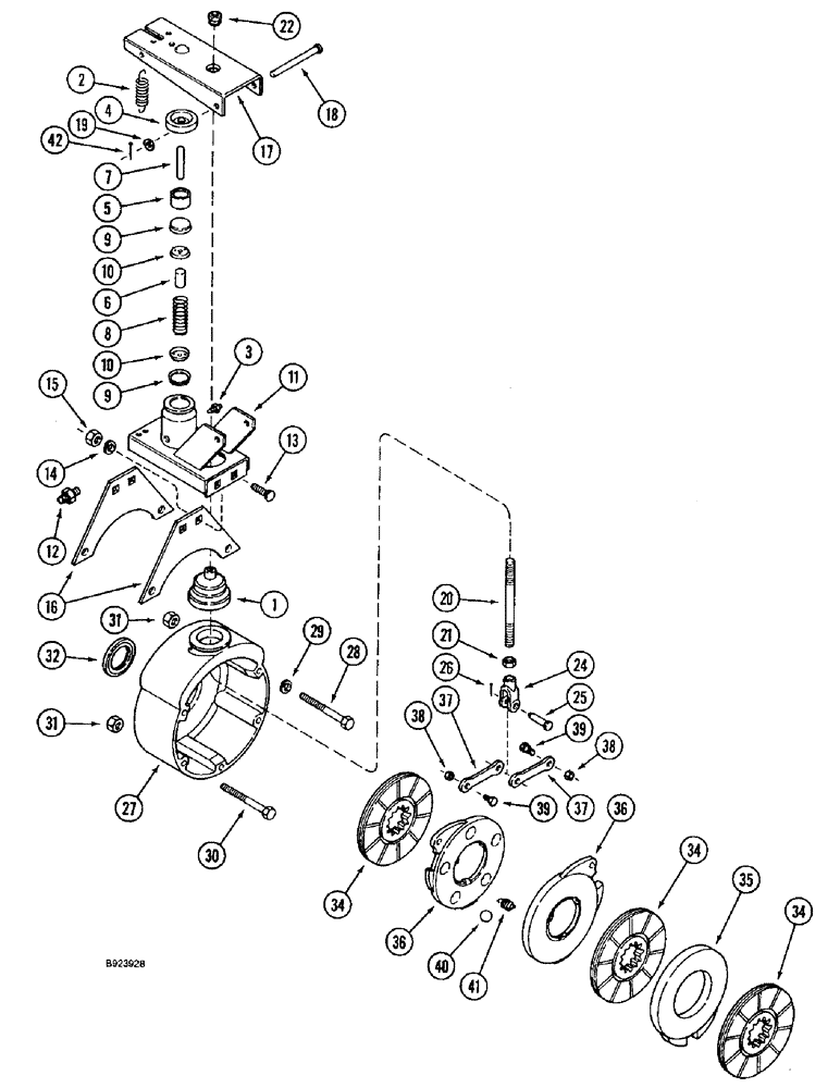 Схема запчастей Case IH 1644 - (7-04) - MASTER BRAKES, PRIOR TO P.I.N. JJC0098060 (5.1) - BRAKES