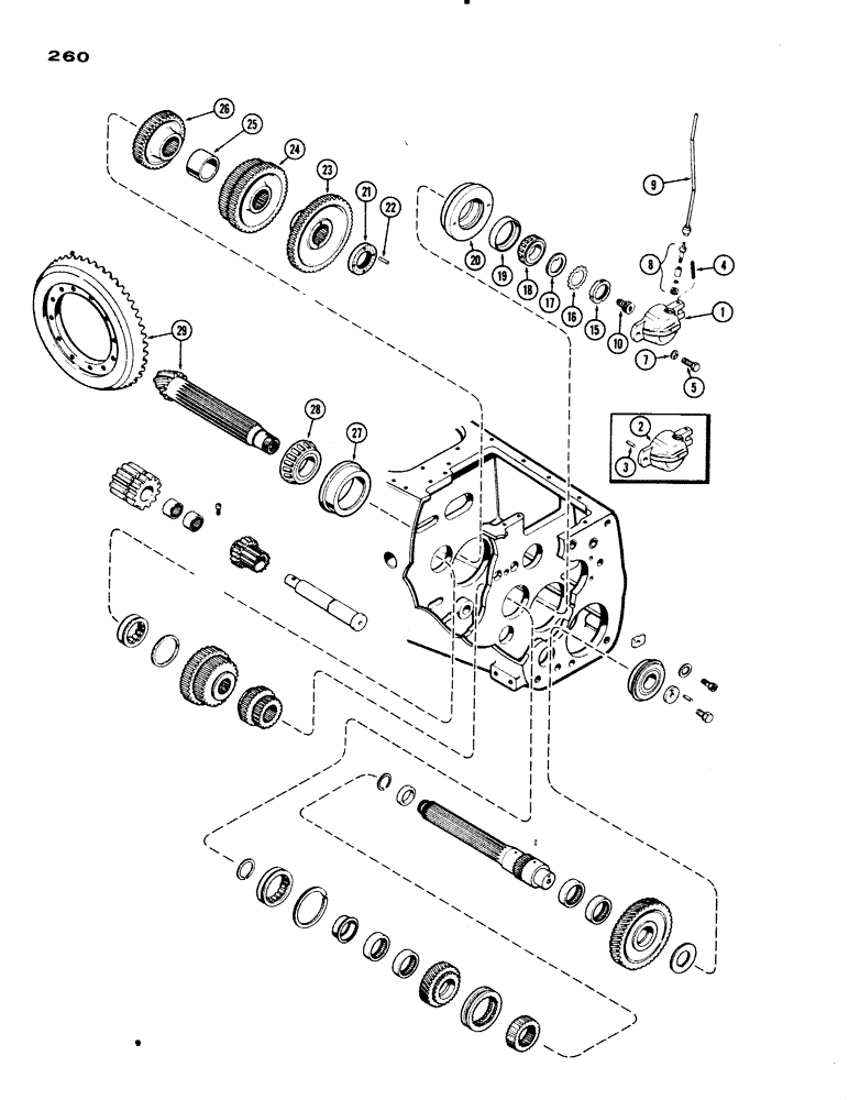 Схема запчастей Case IH 730 SERIES - (260) - TRANSMISSION, COUNTERSHAFT AND GEARS (06) - POWER TRAIN