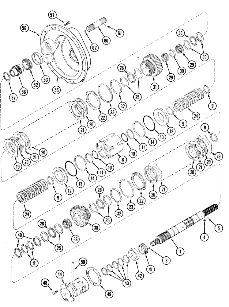 Схема запчастей Case IH MX285 - (06-10) - SPEED TRANSMISSION - INPUT SHAFT WITH CREEP SPEED, TRANSMISSION BSN AJB0361241 (06) - POWER TRAIN