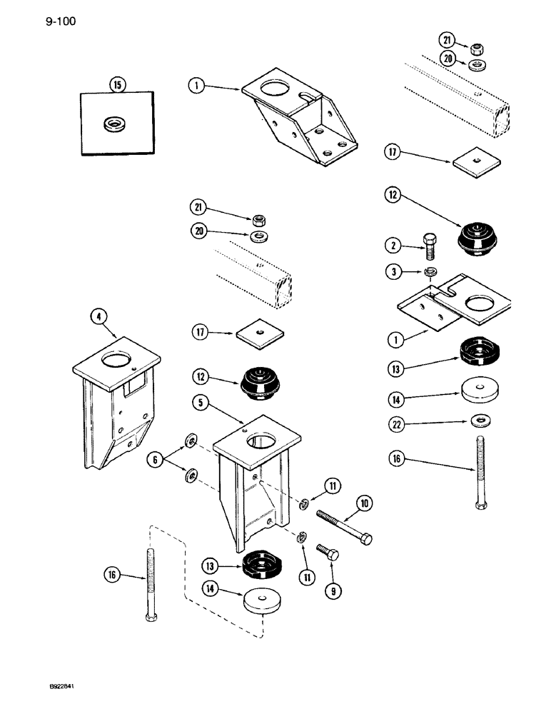 Схема запчастей Case IH 7110 - (9-100) - MOUNTS, CAB AND FOUR POST ROPS (09) - CHASSIS/ATTACHMENTS