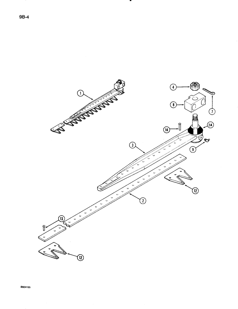 Схема запчастей Case IH 1020 - (9B-04) - KNIFE ASSEMBLY - RIVETED, 1-1/2 INCH, TRW (58) - ATTACHMENTS/HEADERS