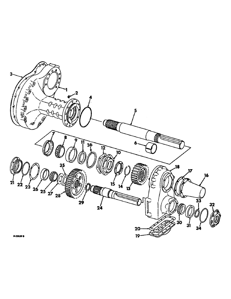 Схема запчастей Case IH 21026 - (07-25) - DRIVE TRAIN, FINAL DRIVE, COUNTERSHAFT AND CARRIER, FARMALL TRACTORS WITH COTTON PICKER (04) - Drive Train